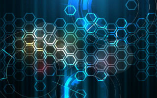 Blue abstract background hexagonal shapes - hexagonal shape free wallpaper