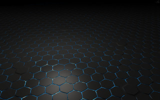 Black background blue hexagonal pattern - octane renderer free wallpaper