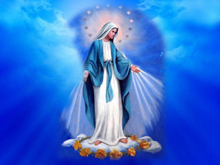 Woman blue robe halo star - a halo free wallpaper