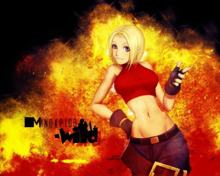 Woman red top black shorts - fantasy art free wallpaper