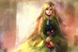 Woman green dress doll impressionism - a green dress holding free wallpaper