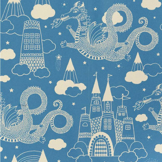 Blue white dragon castle clouds - art free wallpaper