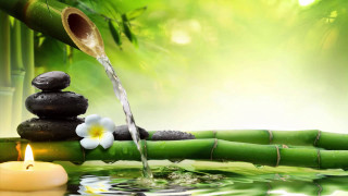 Bamboo candle mat design water - tranquil free wallpaper