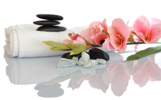Towel soft blue bathroom dry - a reflective surface free wallpaper