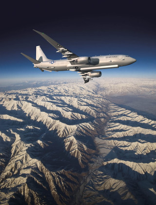 Large airplane mountain range matte - a detailed matte painting free wallpaper