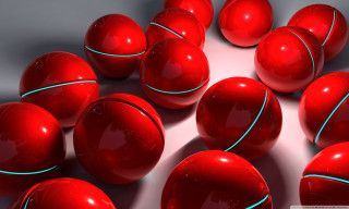Red balls blue line white - a gray background free wallpaper