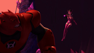 Woman red suit demon purple - a red light in the middle free wallpaper
