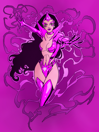Purple fantasy woman fire lightning - benjamin marra free wallpaper