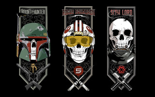 Helmets swords skull middle image - war free wallpaper
