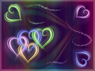 Heart neon background love frame - the middle free wallpaper