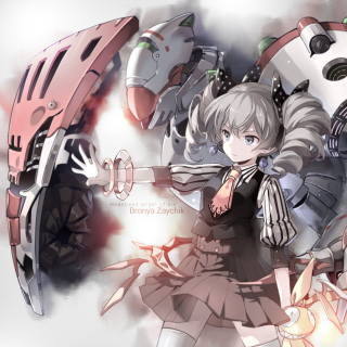 Girl robot suit gun dress - mecha free wallpaper