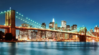 City skyline bridge river night 24 - a bridge and a river free wallpaper