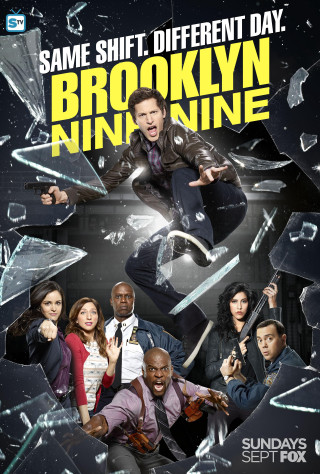 Brooklyn nine skateboard man woman - international typographic style free wallpaper