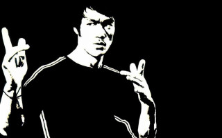 Man peace sign black shirt - his finger free wallpaper