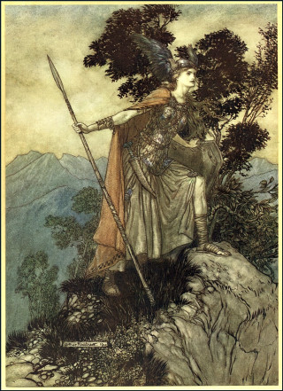 Woman holding sword spear hill - michael kaluta free wallpaper