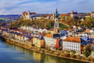 City river castle hill bridge - heidelberg school free wallpaper