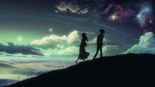 Couple hill stars clouds sky - a sky full free wallpaper