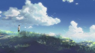 Man hill sky clouds person - the hill free wallpaper