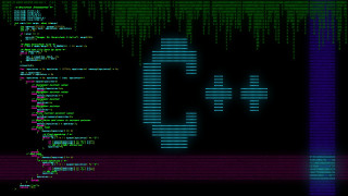 Computer screen black background blue - font free wallpaper