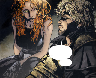 Comic book page man woman - a speech bubble above them free wallpaper