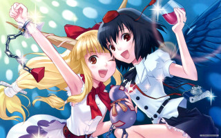 Blonde blueeyed animegirls bird shadows - a picture together free wallpaper
