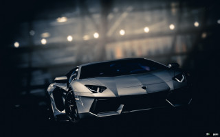 Silver sports car dark room 34 - a spotlight free wallpaper