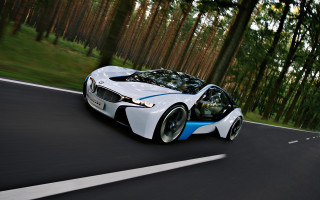White blue car driving road - car free wallpaper