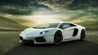 White sports car parked road 4 - a sunbeam free wallpaper