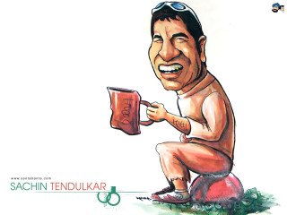 Cartoon man coffee smiling scissors - figurative art free wallpaper