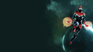 Man space suit flying glowing - anton fadeev free wallpaper