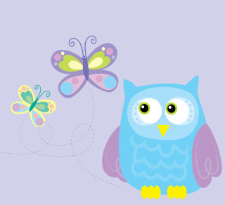 Blue owl butterfly purple background - evaline ness free wallpaper