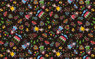 Colorful pattern little people background - hint of yayoi kasuma free wallpaper