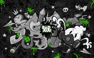 Graffiti wallpaper green white skull - a skull free wallpaper