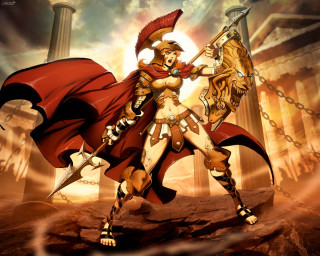 Cartoon woman red cape sword - a cartoon of a woman free wallpaper