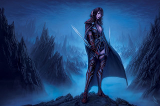 Woman costume forest sword hand - concept art free wallpaper