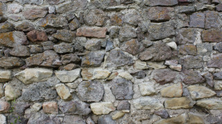 Stone wall clock green plant - a stone wall free wallpaper