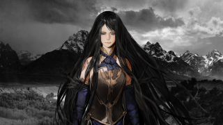 Woman long black hair sword 2 - epic fantasy character art free wallpaper
