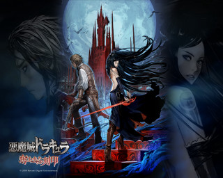 Anime couple stage castle full - a castle in the background free wallpaper