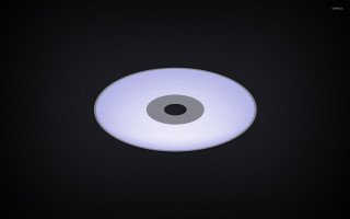 White disc black background circle - ray free wallpaper