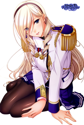 Anime girl blonde hair blue 13 - her hip free wallpaper