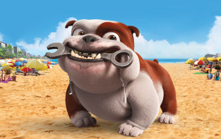 Cartoon dog wrench beach people - chippy free wallpaper