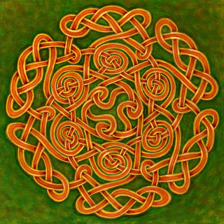 Celtic knot green background artwork - metaphysical free wallpaper