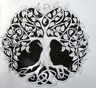 Tree heart leaves branches drawing - alison kinnaird free wallpaper