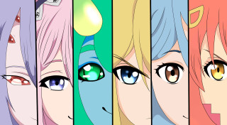 Anime eyes color shapes series - different color and shapes free wallpaper
