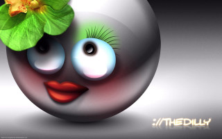 Ball flower face painted eyes 2 - a face free wallpaper