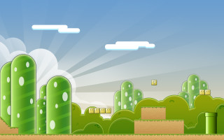 Green desert cartoon sky background - a cartoon free wallpaper
