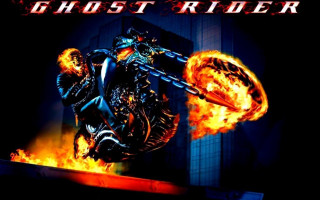 Motorcycle flames air ghost rider - holography free wallpaper