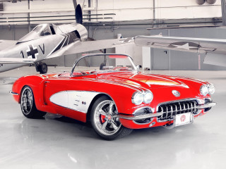 Red white car garage plane - photoreal free wallpaper