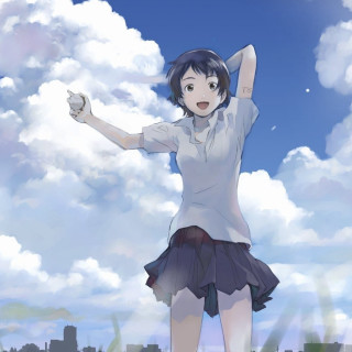 Girl short skirt arms up - her free wallpaper