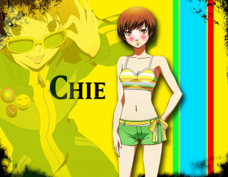 Woman bikini shorts rainbow background - neoexpressionism free wallpaper